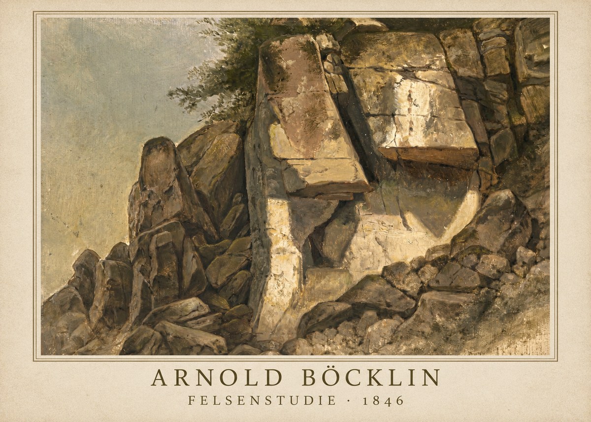 Arnold Böcklin Felsenstudie No1 - Plakat