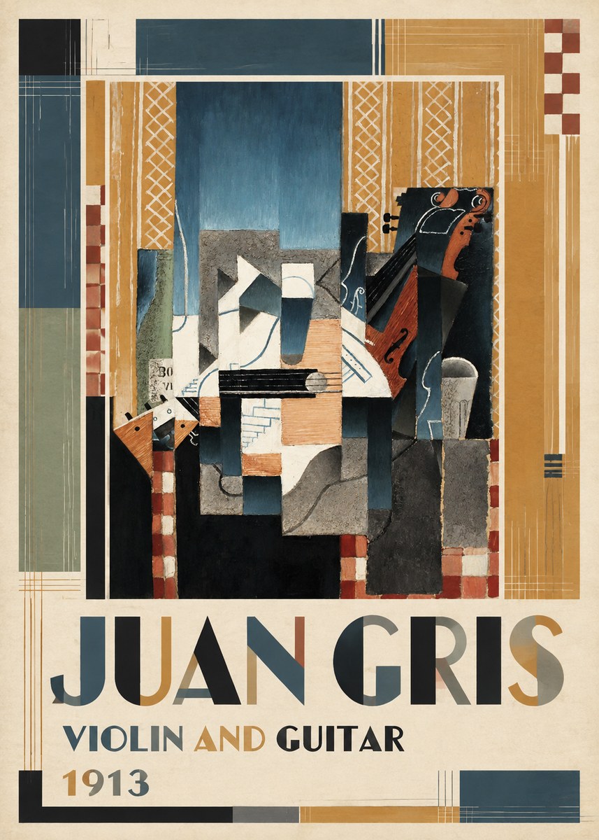 Juan Gris Violin and Guitar I No1 - Plakat