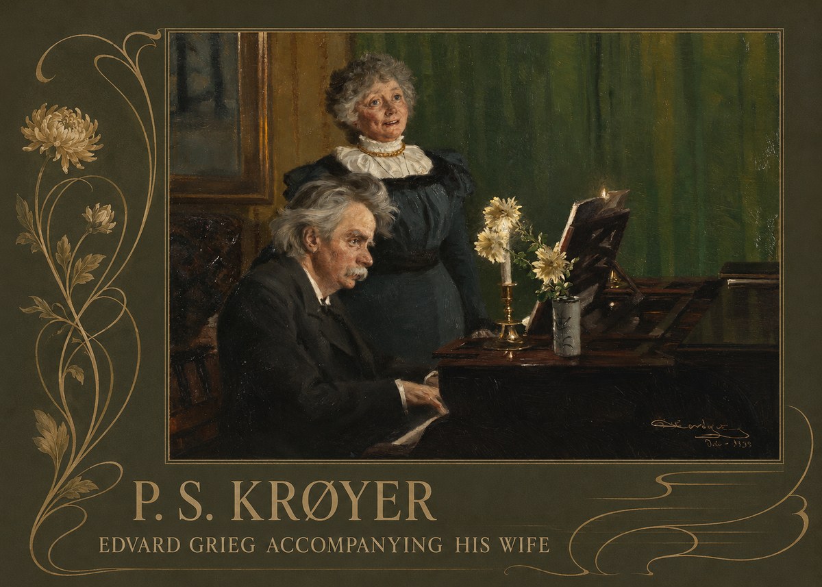 P.S. Krøyer Edvard Grieg Accompanying His Wife No3 - Plakat