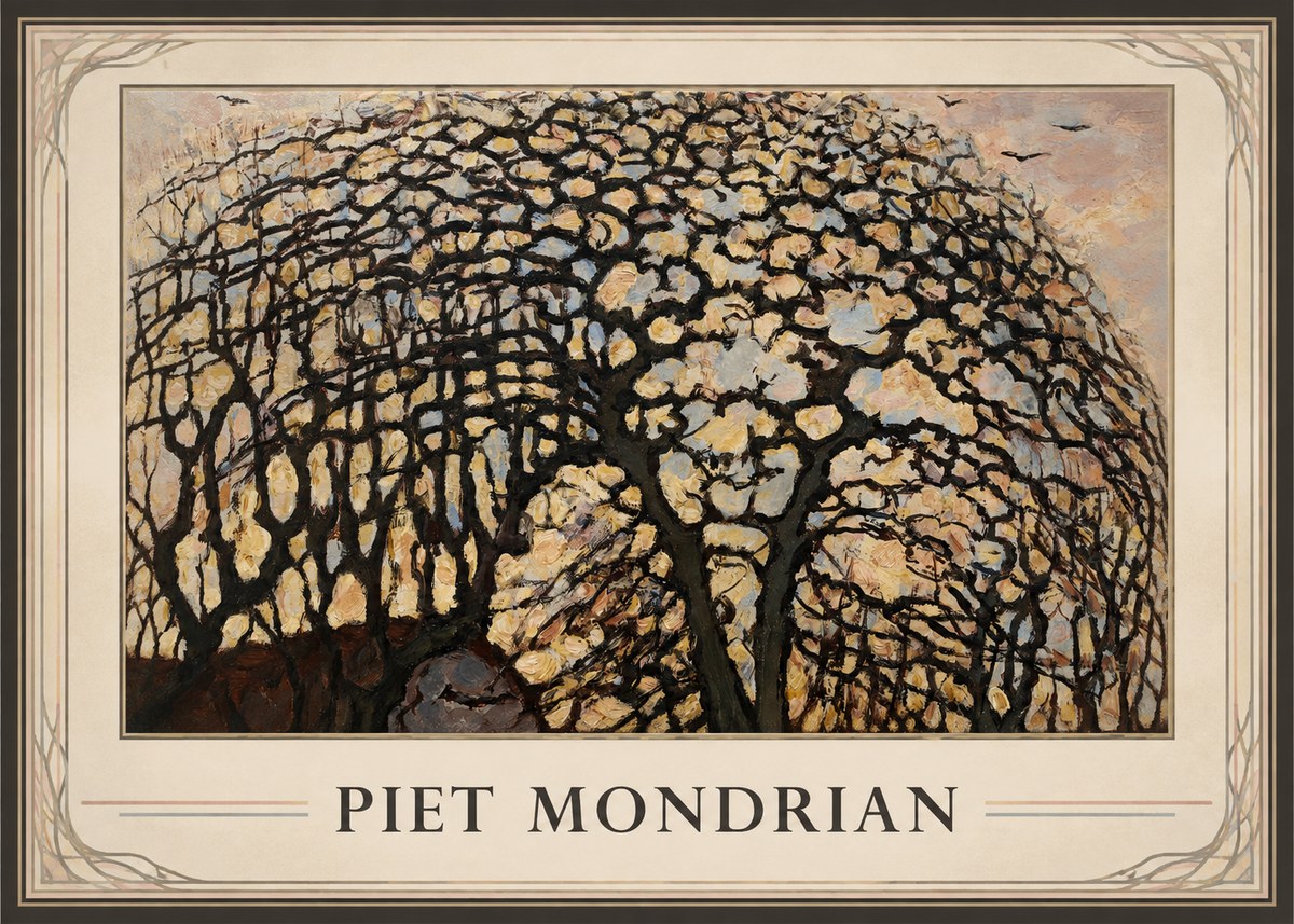 Piet Mondrian Avond (Evening); the Red Tree No1 - Plakat