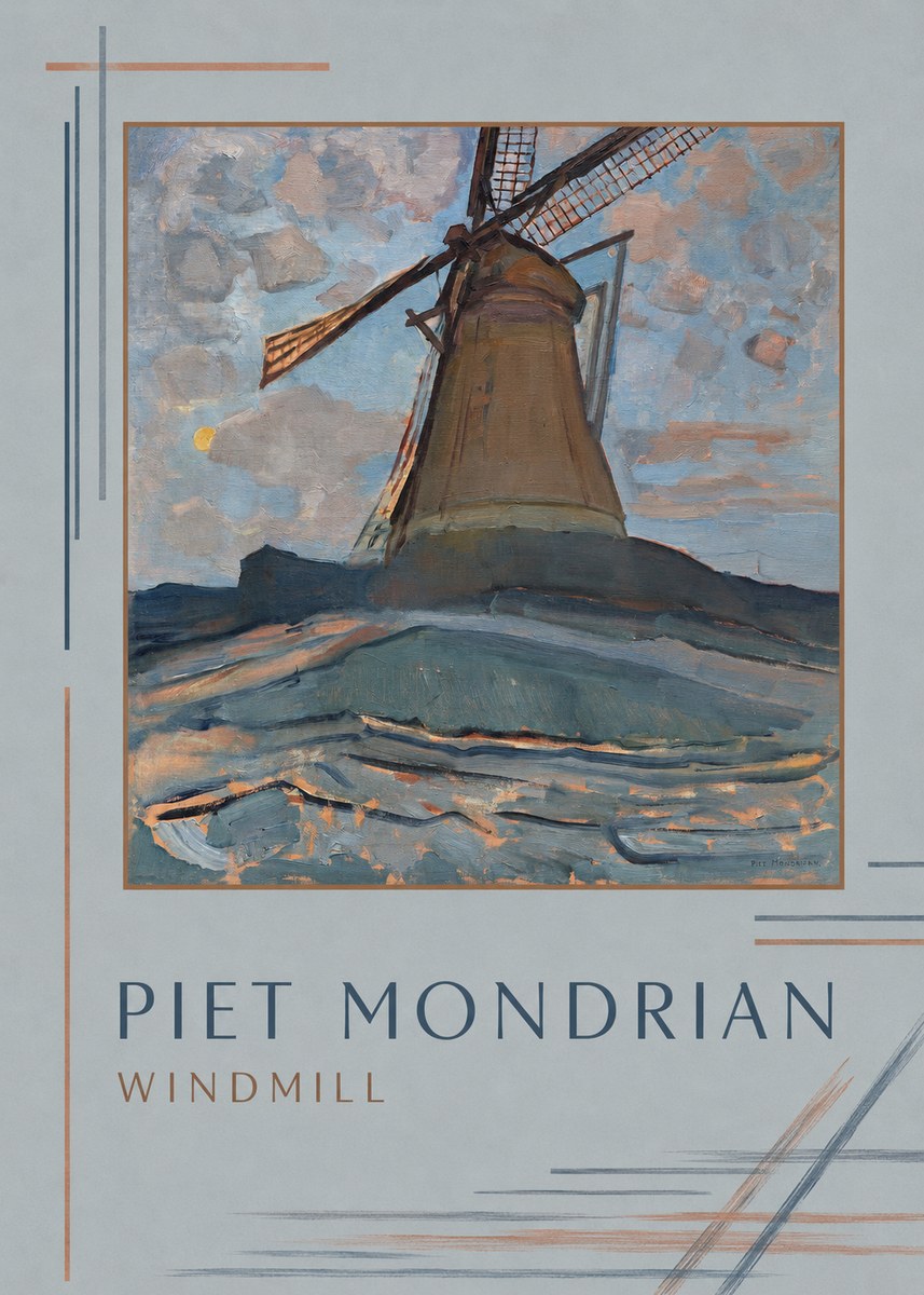 Piet Mondrian Windmill No1 - Plakat
