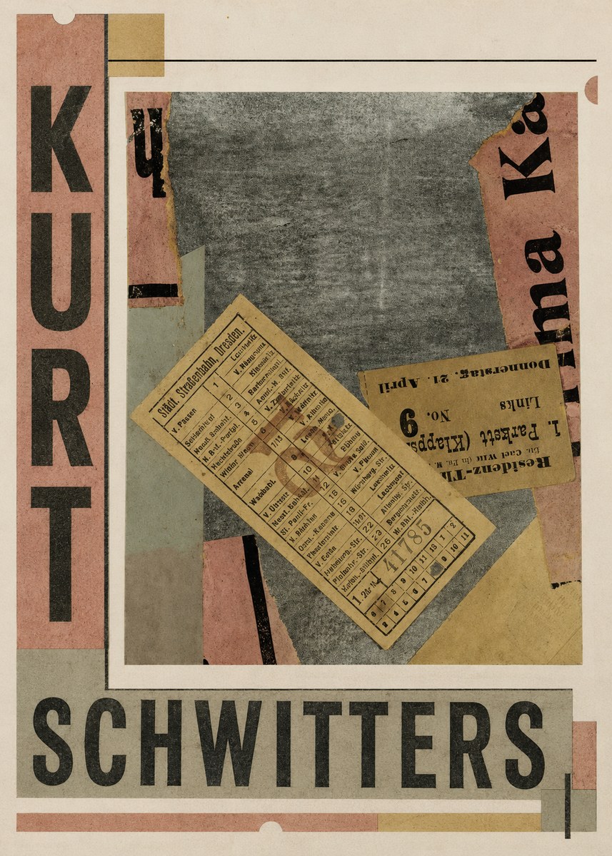 Kurt Schwitters Merz Collage No6 - Plakat