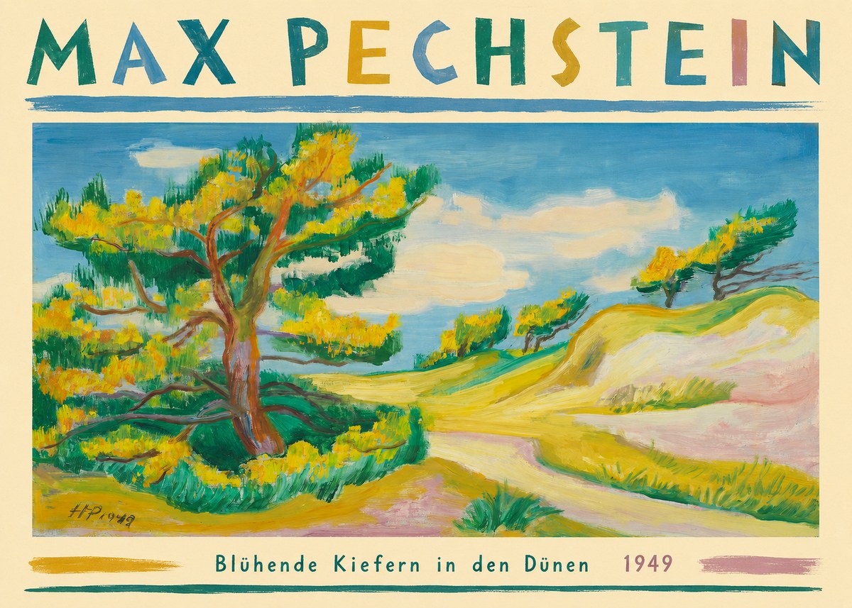 Max Pechstein Blühende Kiefern in Den Dünen No3 - Plakat