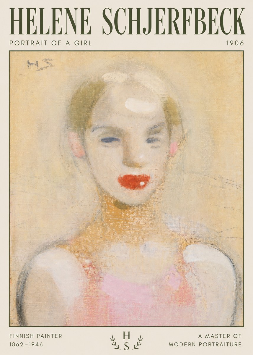 Helene Schjerfbeck Portrait of a Girl No4 - Plakat