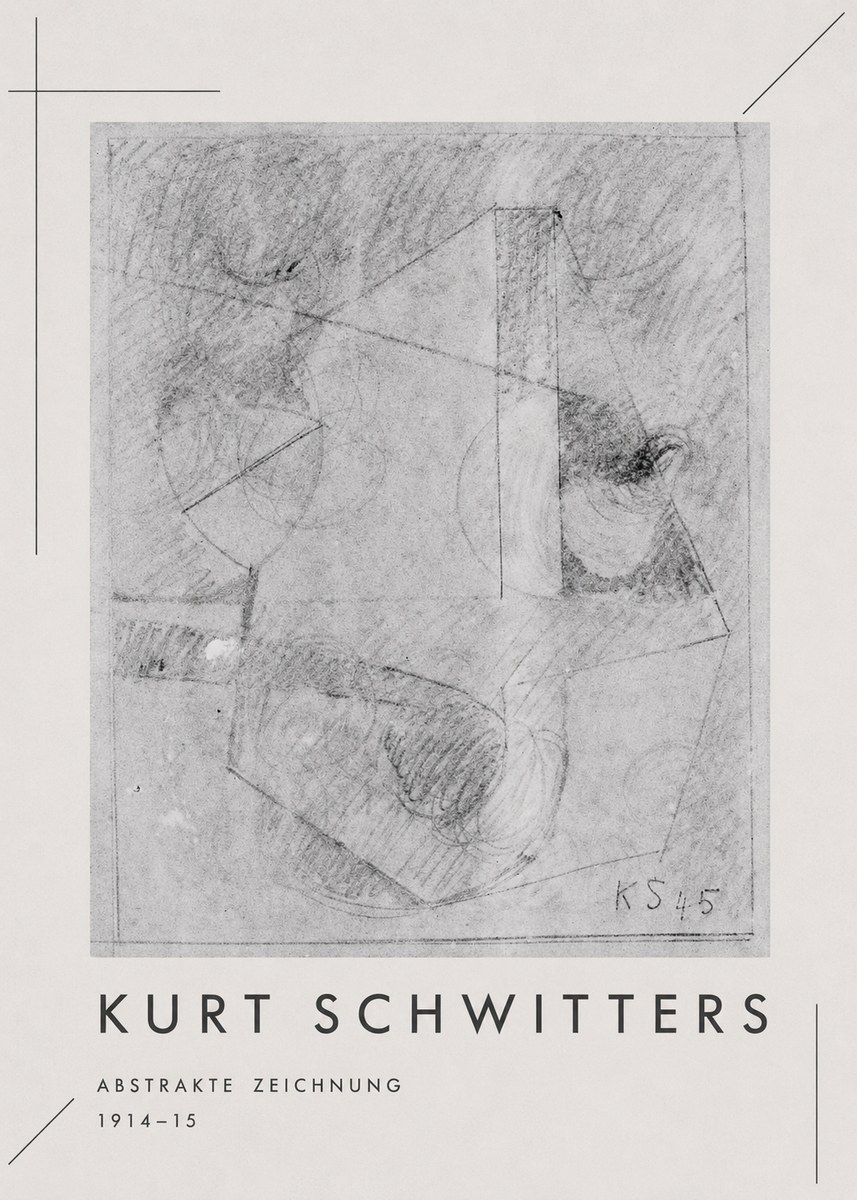 Kurt Schwitters Abstrakte Zeichnung No1 - Plakat