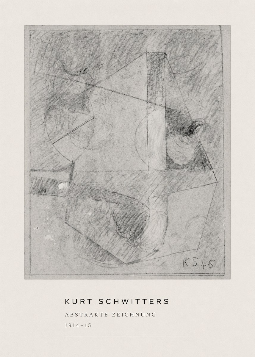 Kurt Schwitters Abstrakte Zeichnung No4 - Plakat