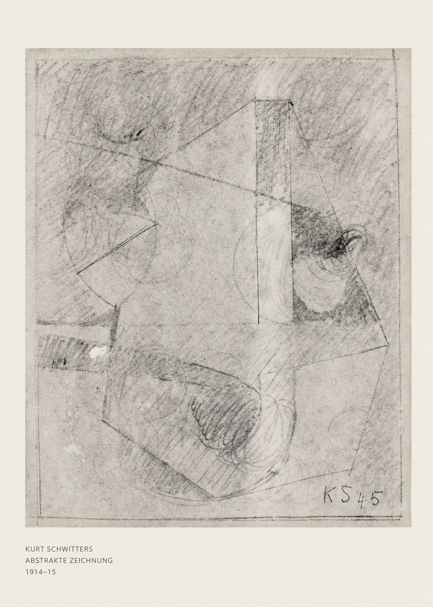 Kurt Schwitters Abstrakte Zeichnung No6 - Plakat