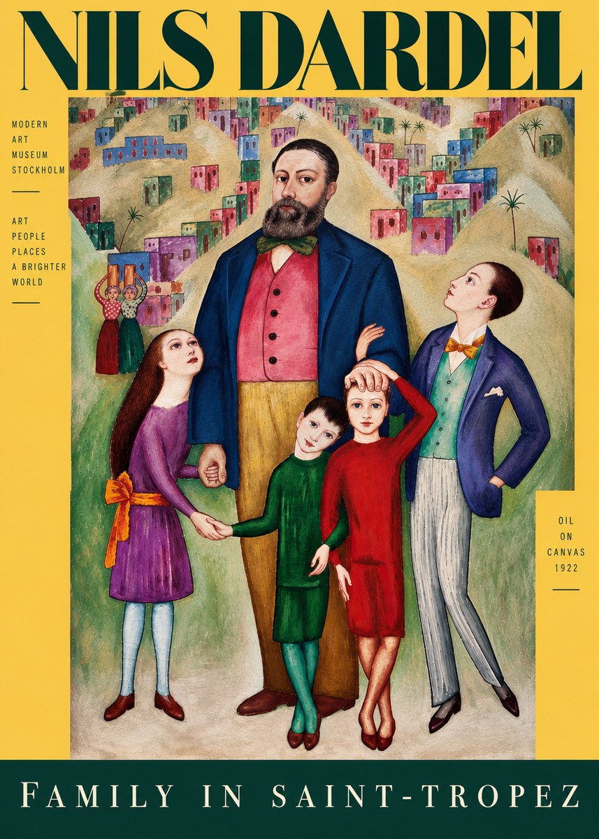 Nils Dardel Family in Saint-tropez No5 - Plakat