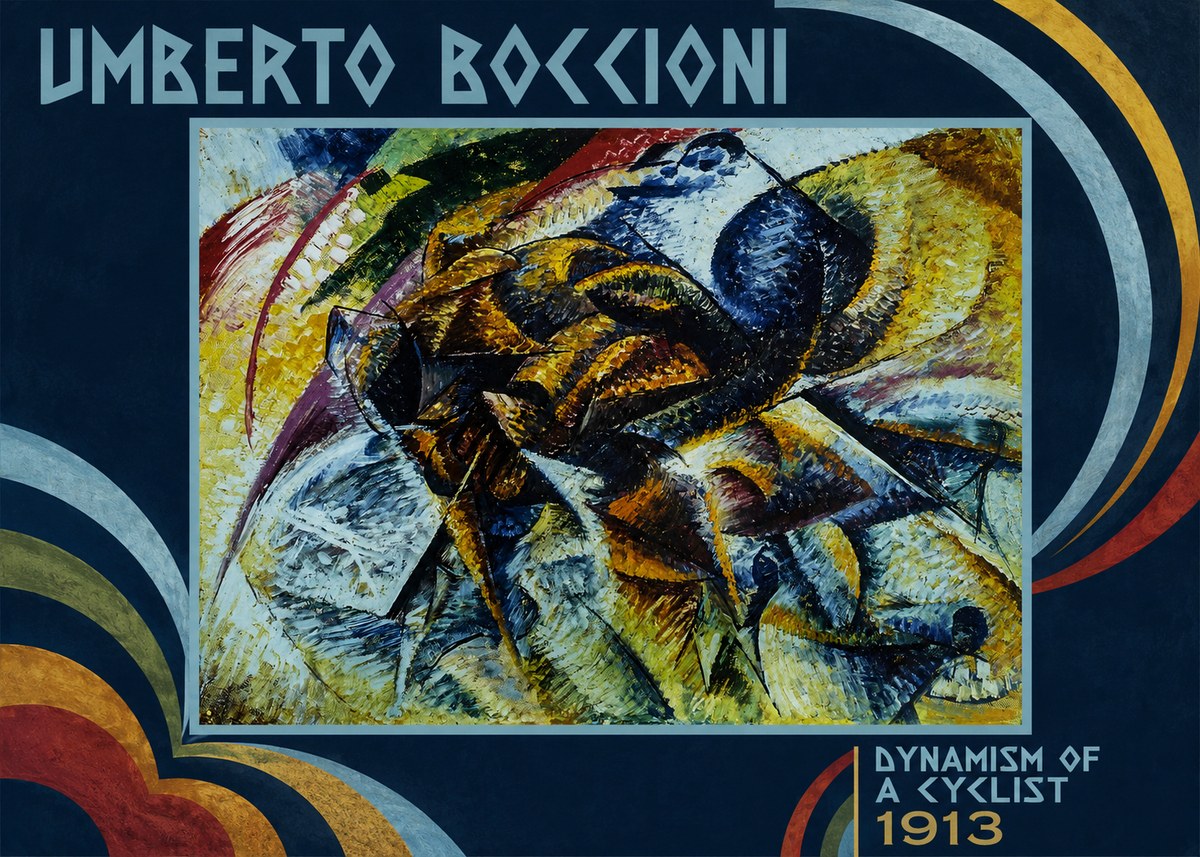 Umberto Boccioni Dynamism of a Cyclist II No3 - Plakat
