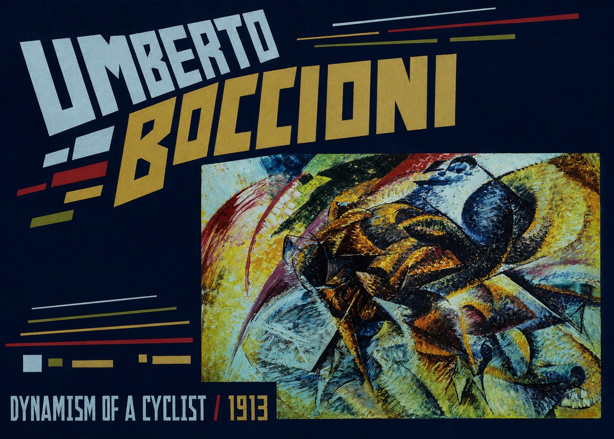 Umberto Boccioni Dynamism of a Cyclist II No6 - Plakat