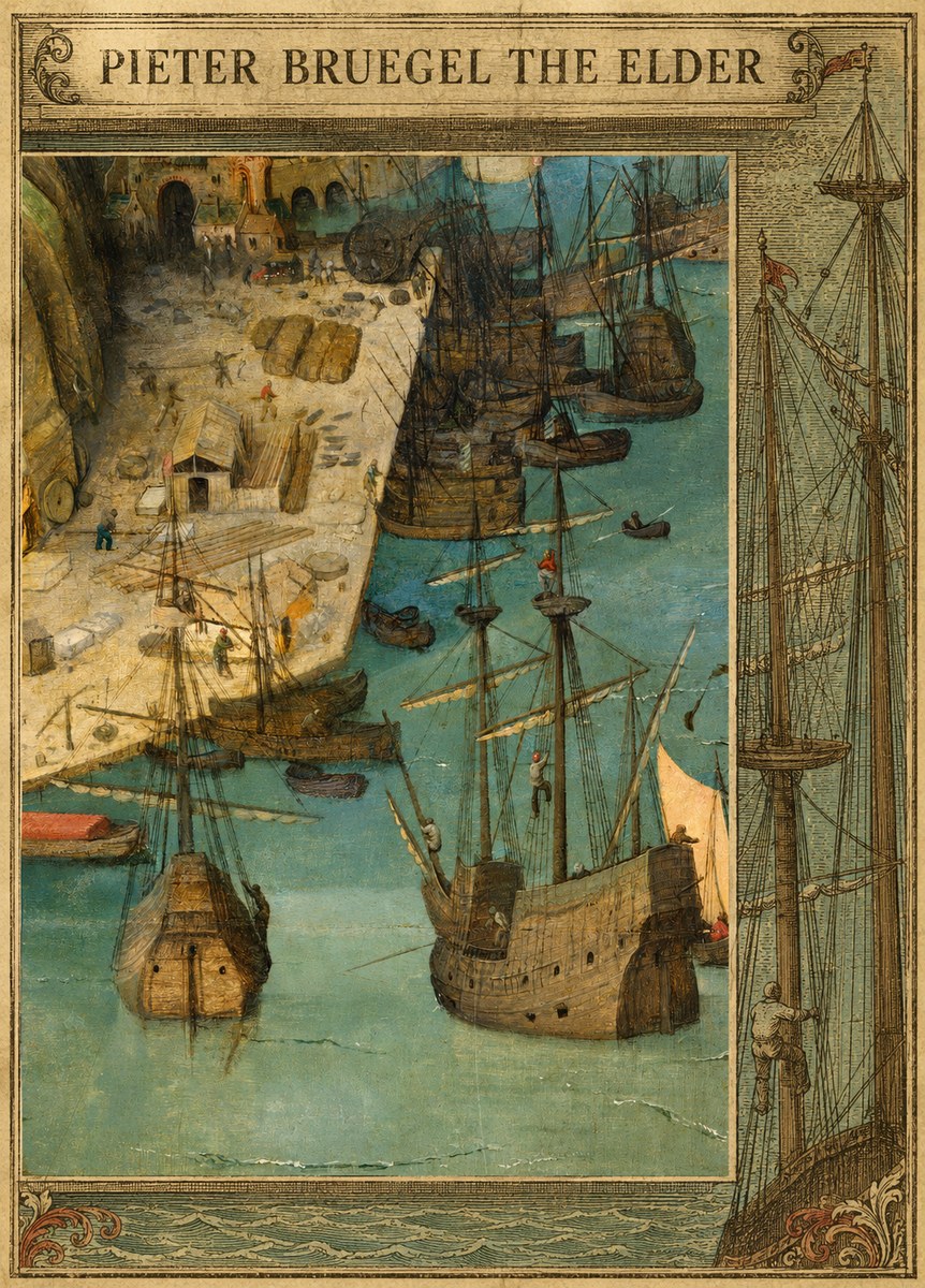 Pieter Bruegel A Port Scene No5 - Plakat