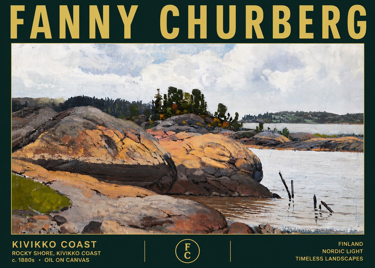 Fanny Churberg Rocky Shore · Kivikko Coast No5 - Plakat