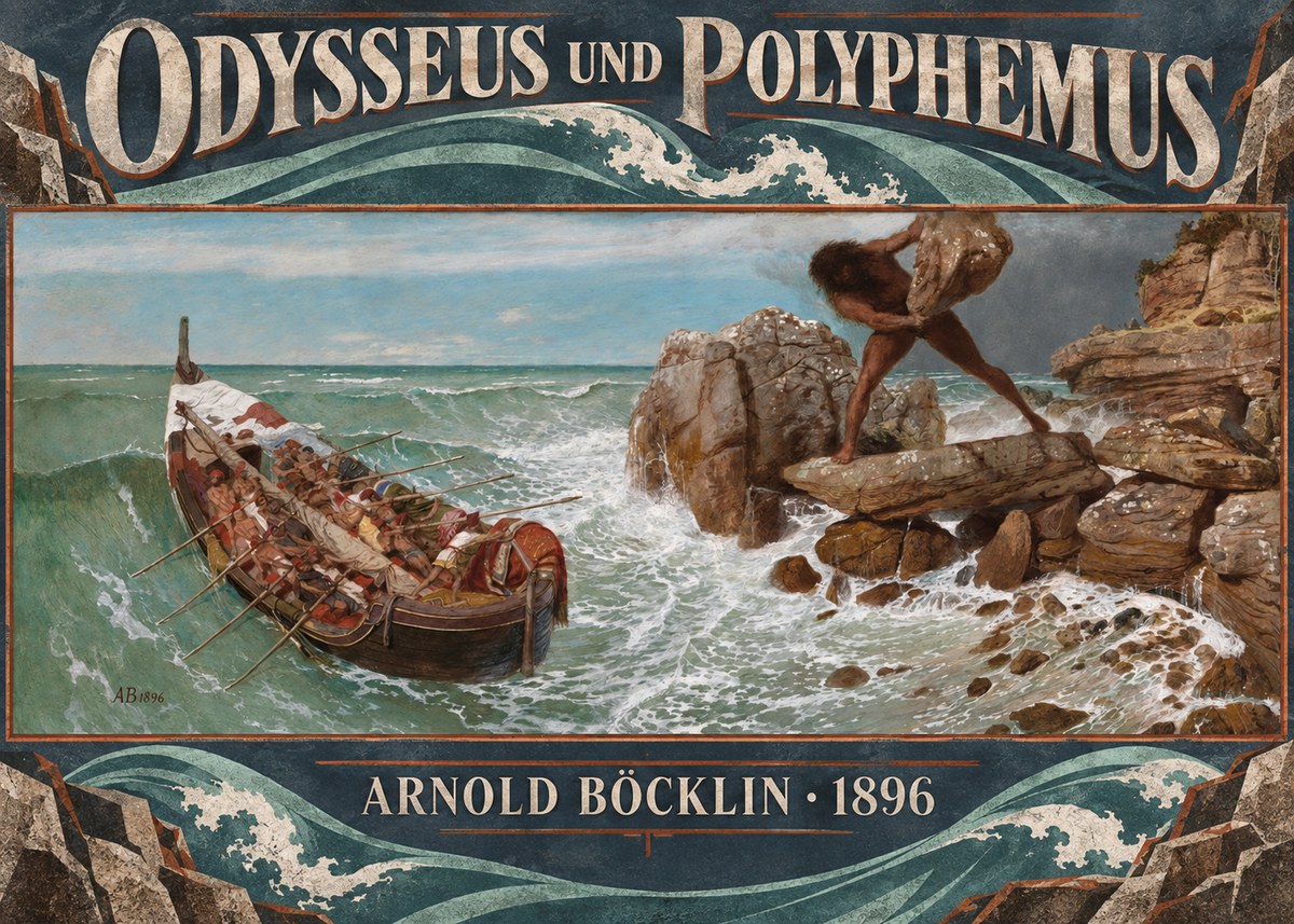 Arnold Böcklin Odysseus Und Polyphemus No5 - Plakat