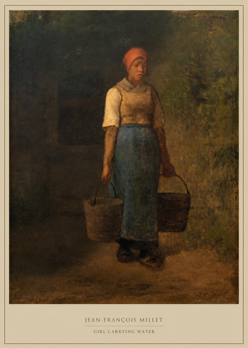 Jean-François Millet Girl Carrying Water No5 - Plakat