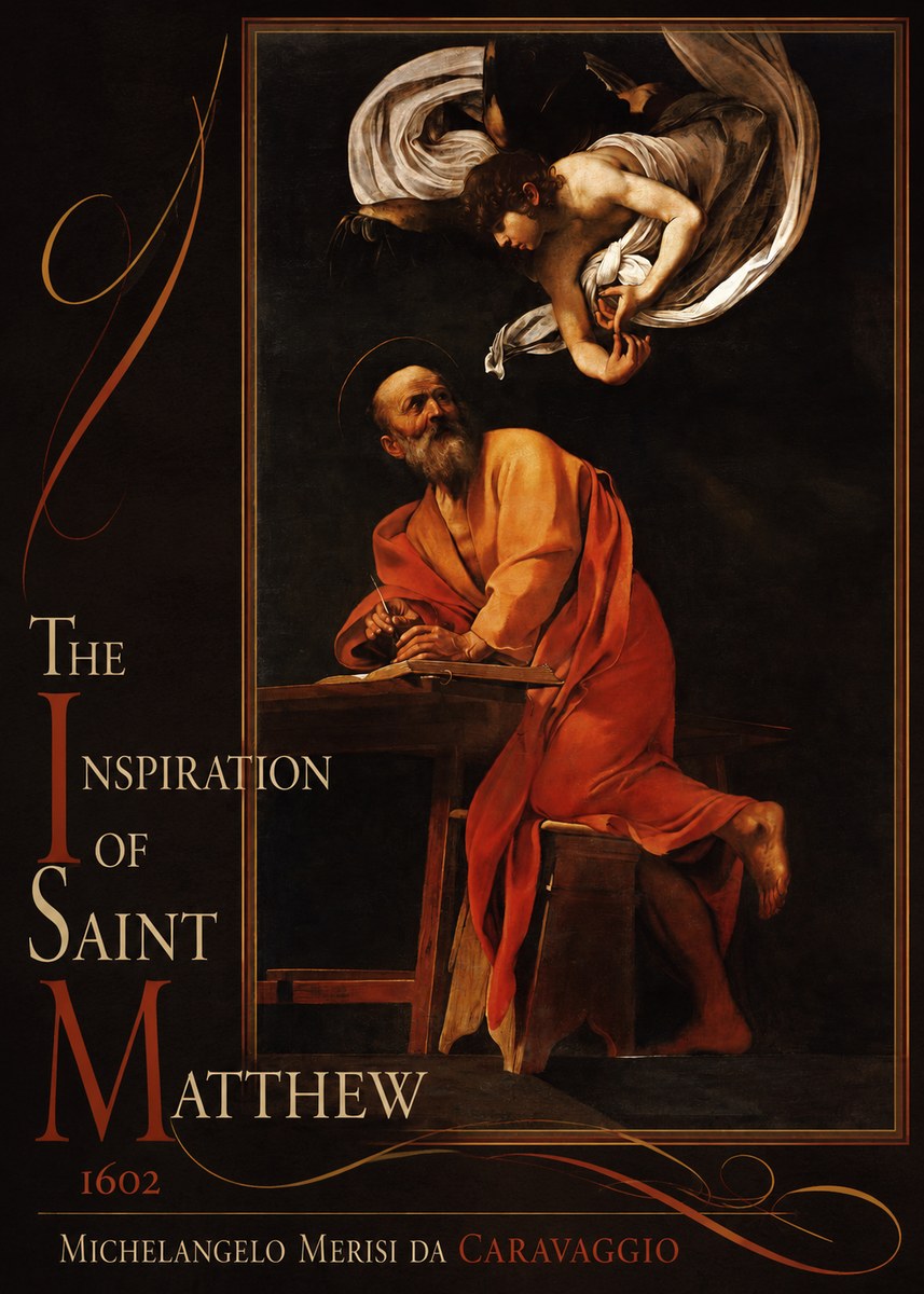 Michelangelo Merisi da Caravaggio The Inspiration of Saint Matthew II No2 - Plakat