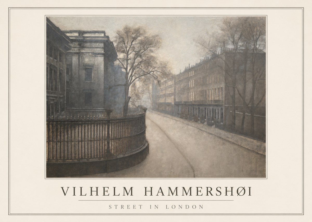 Vilhelm Hammershøi Street in London No1 - Plakat