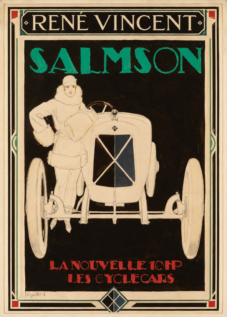 René Vincent Salmson La Nouvelle 10Hp Les Cyclecars No2 - Plakat