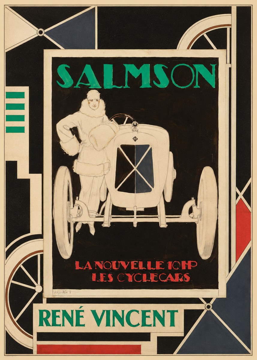 René Vincent Salmson La Nouvelle 10Hp Les Cyclecars No6 - Plakat