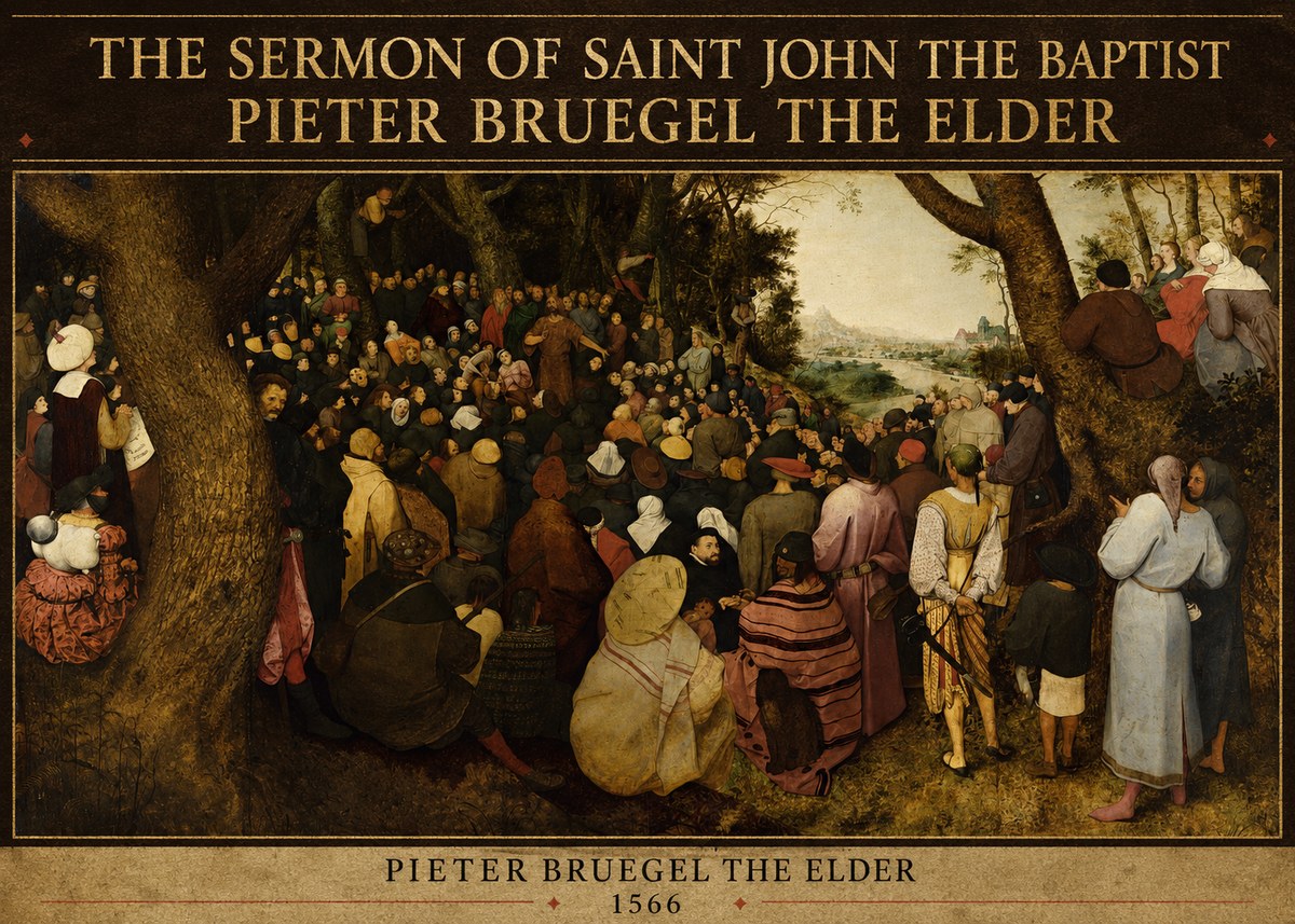 Pieter Bruegel The Sermon of Saint John the Baptist II No5 - Plakat