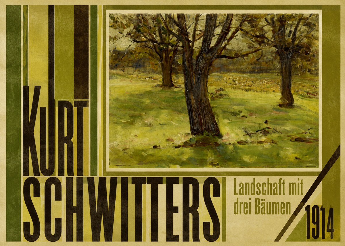 Kurt Schwitters Landschaft Mit Drei Bäumen No5 - Plakat