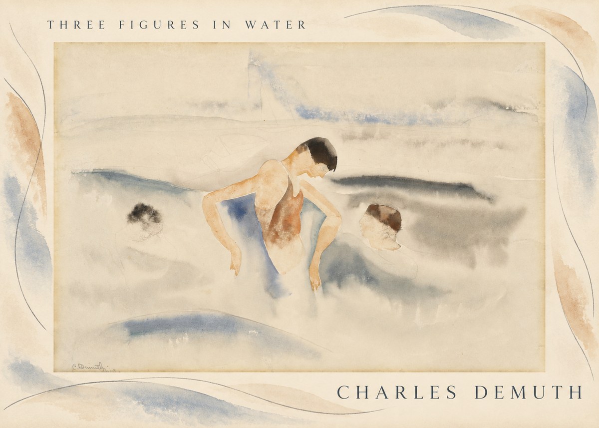 Charles Demuth Three Figures in Water No3 - Plakat