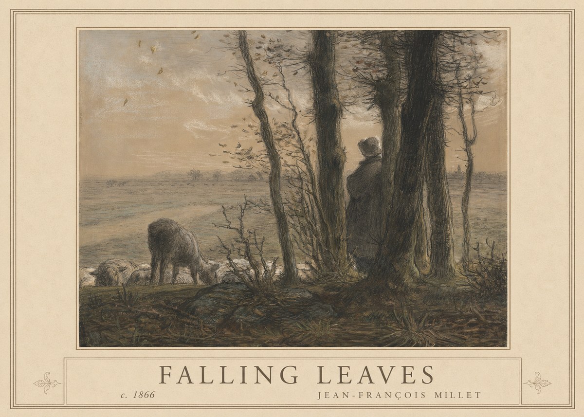 Jean-François Millet Falling Leaves No1 - Plakat