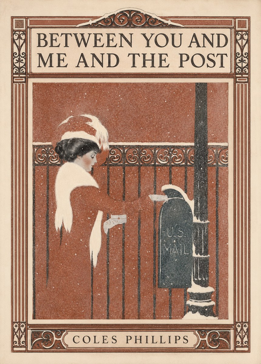 Coles Phillips Between You and Me and the Post No3 - Plakat