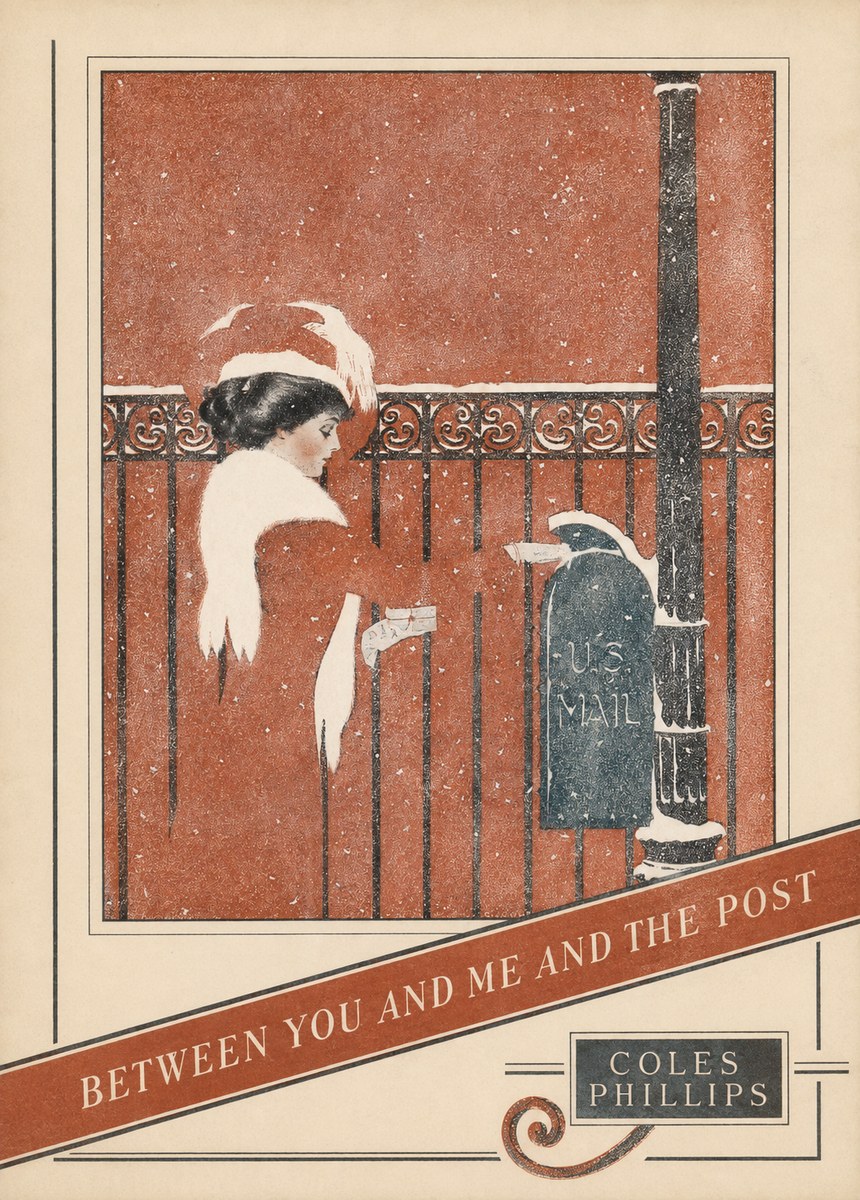 Coles Phillips Between You and Me and the Post No4 - Plakat